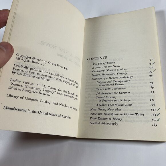 For a New Novel Essays on Fiction by Robbe Grillet 1965 Black Cat Paperback - Picture 5 of 8